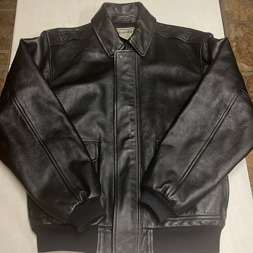 L L Bean Leather Bomber Jacket